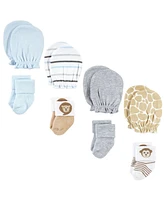 Hudson Baby Baby Boys Socks and Mittens Set, Safari Boy, 0-6 Months