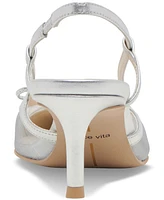 Dolce Vita Women's Kandi Mesh Bow Pointed-Toe Kitten-Heel Slingback Pumps