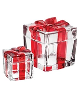 Godinger Small and Large Red Present Boxes, Set of 2