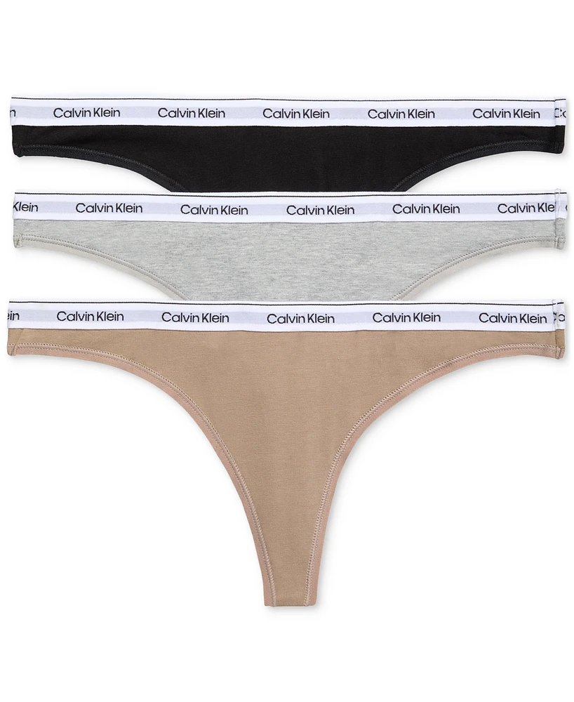 Calvin Klein Women's 3-Pk. Modern Logo Low-Rise Thong Underwear QD5209