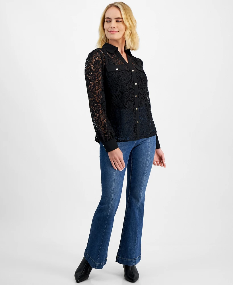 I.n.c. International Concepts Petite Lace Top, Created for Macy's