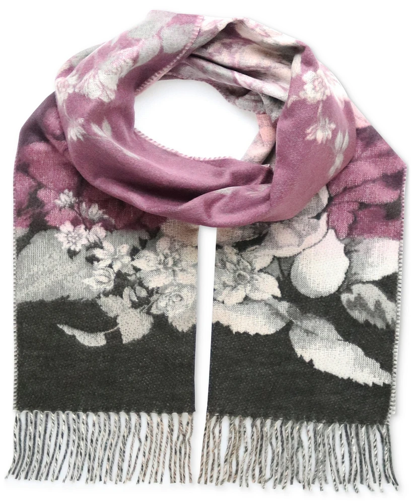 Fraas Women's Floral Fringe-Trim Scarf