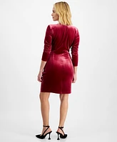 I.n.c. International Concepts Petites Velvet Wrap Mini Dress