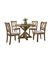 Simplie Fun Windvale Cross-Buck Wood 5-Piece Dining Set