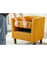Comfy Yellow Chair with Ottoman for Living Room