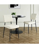 Simplie Fun Beige Velvet Dining Chair Set (3)