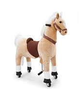 Jumbl Lil Ride on Horse, Kids Ride on Toy with Sounds & Wheels (Off-White)