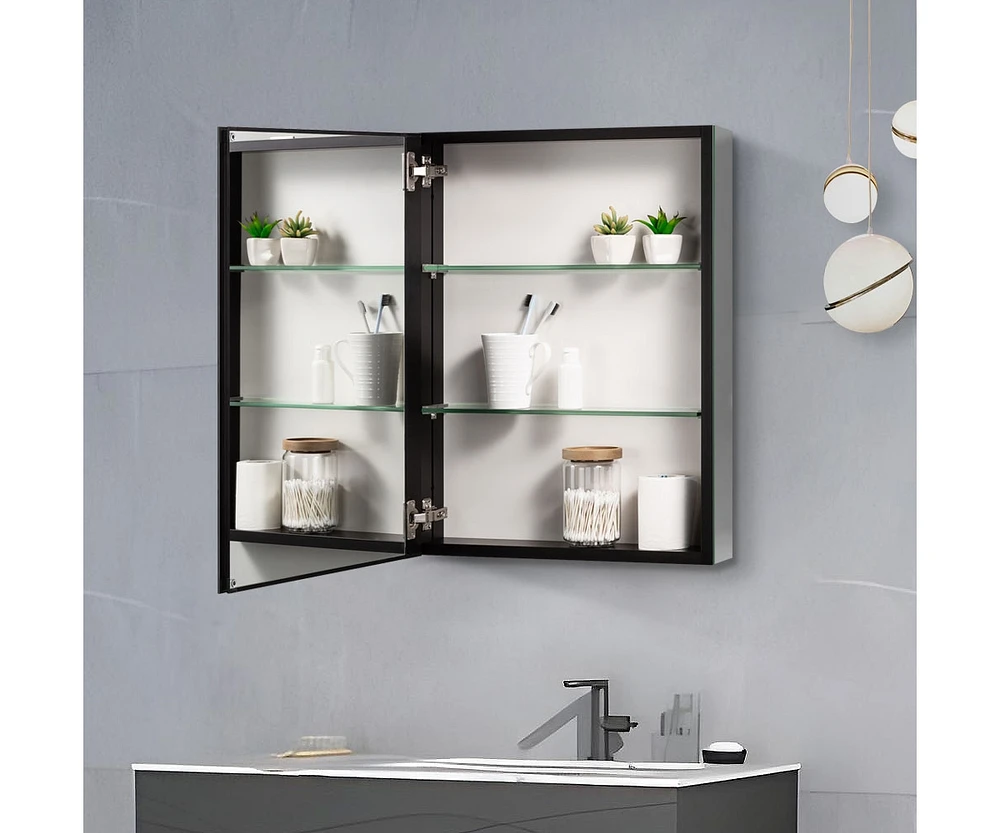 Invisible Handle, Soft-Close, Adjustable Mirror Cabinet (20x26")