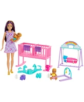 Barbie Skipper Babysitter Doll with Twin Nursery Playset Accessories