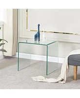 Simplie Fun Small Clear Glass Side & End Table, Tempered Glass End Table Small Coffee Table