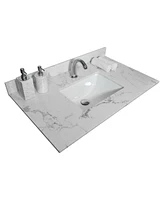 Streamdale Furniture 31 Inch Bathroom Stone Vanity Top Engineered Marble With Undermount Ceramic