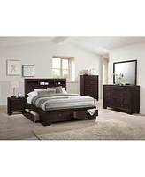 Streamdale Furniture Modern Bedroom Nightstand Brown Drawers Bedside Table Rubberwood