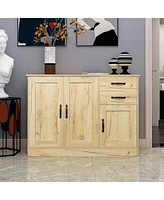 Streamdale Furniture Modern Wood Buffet Sideboard With 2 Doors 1 Storage And 2 Drawers - Entryway Serving Storage