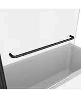 Simplie Fun 34" Bath Tub Pivot Shower Screen with Towel Bar