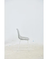 Transparent Grey Plastic Seat Dining Chair with Metal Legs (Set of 4)