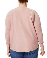 Melissa Paige Plus Button-Sleeve Boat-Neck Sweater