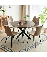 Simplie Fun Mid-Century Dining Set: Table, 4 Chairs, End Table