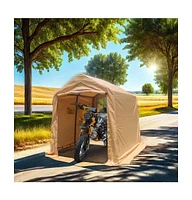 Streamdale Furniture 7x12FT Portable Garage Shelter with Roll-Up Doors & Vents