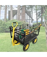 Streamdale Furniture Sturdy Garden Cart 1400 Lbs Load Capacity, Steel Mesh Bed