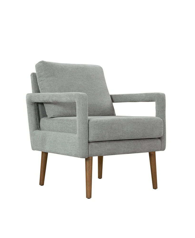 Simplie Fun Mid-Century Modern Accent Chair with Plush Chenille Cushion