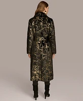 Donna Karan New York Women's Metallic Faux Fur Belted Coat