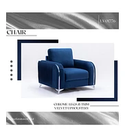 Simplie Fun Wenona Chair, Blue Velvet