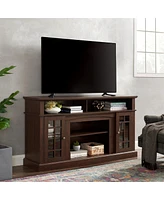 Streamdale Furniture Modern 65" Tv Stand with Open/Closed Storage, Espresso