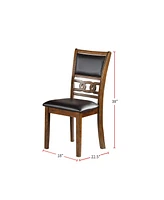 Streamdale Furniture Set Of 2 Upholstered Dining Chair In Walnut Finish