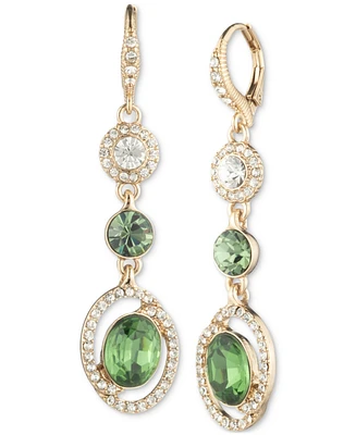 Givenchy Crystal & Color Stone Triple Drop Earrings