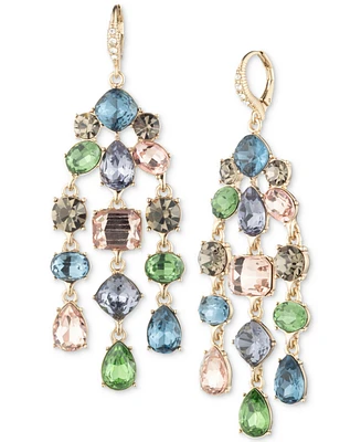 Givenchy Gold-Tone Multicolor Crystal & Stone Chandelier Earrings