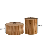 Streamdale Furniture Retro Cylindrical Coffee Table Set (2)