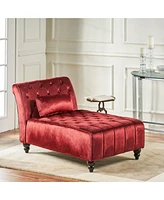 Streamdale Furniture Luxurious Garnet Velvet Upholstered Chaise Lounge