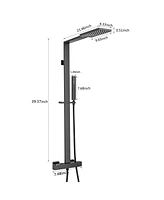 Streamdale Furniture 2-Function Thermostatic Complete Shower System With Rough-In Valve In Matte Black