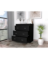 Streamdale Furniture Montclair 3-Drawer Dresser Black