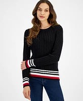 Tommy Hilfiger Women's Cable-Knit Crewneck Sweater