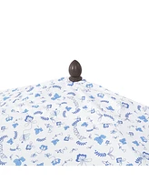 Jonathan Y 9ft Rectangular Half Market Patio Umbrella Crank, Wind Vent Uv Protection