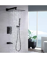 Streamdale Furniture 10 Inch Wall Mounted Rainfall Shower Head System Shower Faucet