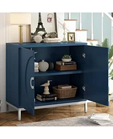 Streamdale Furniture Wooden and Metal Accent Cabinet (Navy)