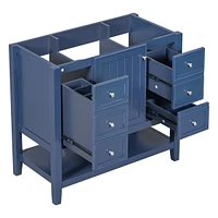 Streamdale Furniture 36" Bathroom Vanity Without Sink, Cabinet Base Only, One Cabinet And Three Drawers