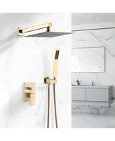 Streamdale Furniture 12" Brushed Gold Bathroom Shower System