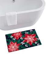 Holiday Lane Poinsettia Sculpted Rug, 20"x30", Exclusively at Macy's