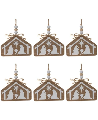 Slickblue Handcrafted Nativity Scene Ornament for Christmas Decor (Set of 6)