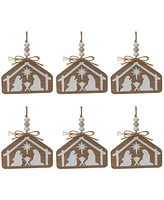 Slickblue Handcrafted Nativity Scene Ornament for Christmas Decor (Set of 6)