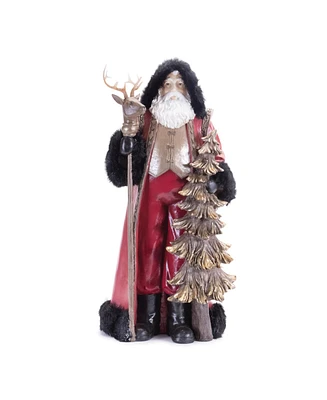 Slickblue Santa with Tree Figurine – Festive Holiday Decoration for Home and Garden