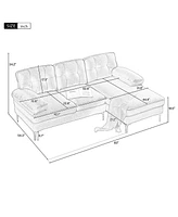 Streamdale Furniture 83" Modern Sectional Sofas Couches Velvet L Shaped Couches For Living Room, Bedroom