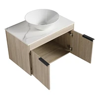 30" Modern Design Float Bathroom Vanity With Ceramic Basin Set