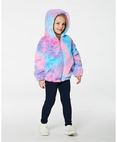 Deux par Girls Faux Fur Hooded Cardigan Multicolor