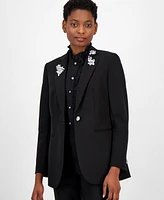 Anne Klein Women's Embellished One-Button Blazer