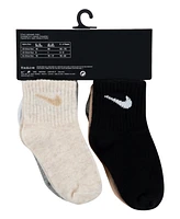 Nike Baby and Toddler Boys or Girls Swoosh Ankle Socks, Pack of 6