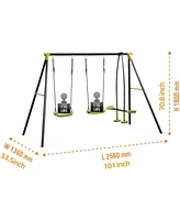 Streamdale Furniture Triple Children Swing Set 440Lbs For Outdoors